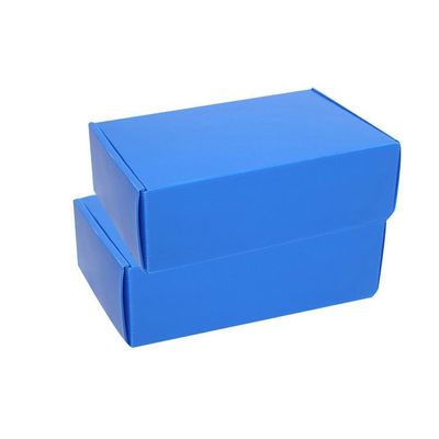 ふたOEMのロゴの青い折りたたみの波形のプラスチックの箱